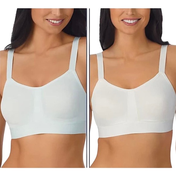 Cuddl Duds Other - Cuddl Duds Intimates Cotton Set of 2 Lounge Bras MRNGMST/WHSPRWH MEDIUM NWOT